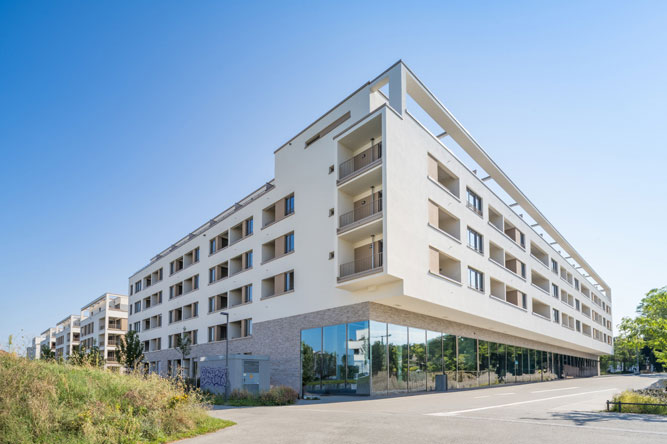 Lincoln-Siedlung Wohnbebauung mit Supermarkt und Laeden - Noack Hoefe - Darmstadt