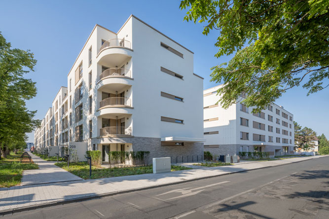 Lincoln-Siedlung Wohnbebauung mit Supermarkt und Laeden - Noack Hoefe - Darmstadt