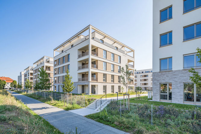 Lincoln-Siedlung Wohnbebauung mit Supermarkt und Laeden - Noack Hoefe - Darmstadt