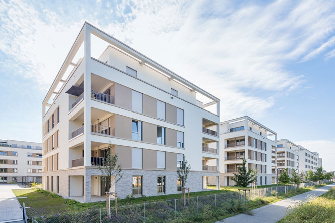 Lincoln-Siedlung Wohnbebauung mit Supermarkt und Laeden - Noack Hoefe - Darmstadt