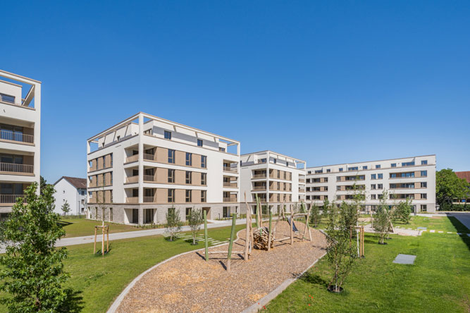 Lincoln-Siedlung Wohnbebauung mit Supermarkt und Laeden - Noack Hoefe - Darmstadt