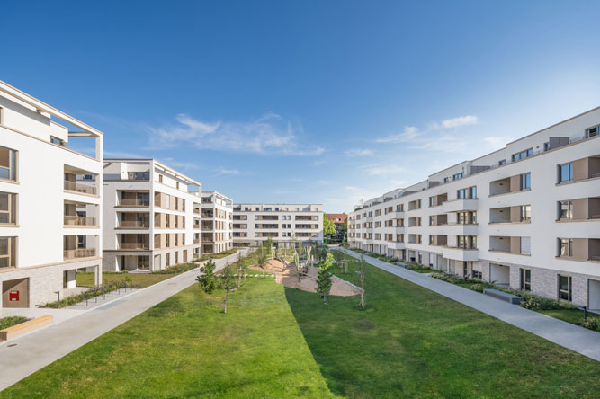 Lincoln-Siedlung Wohnbebauung mit Supermarkt und Laeden - Noack Hoefe - Darmstadt