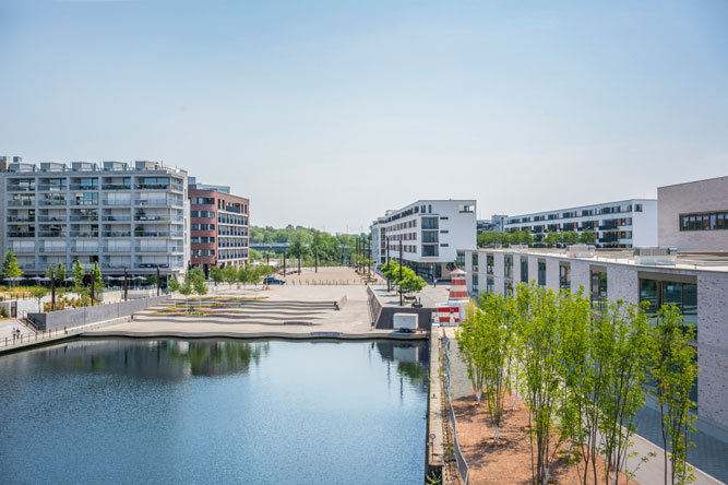 Neubau Quartierszentrum Hafeninsel, Offenbach/Main